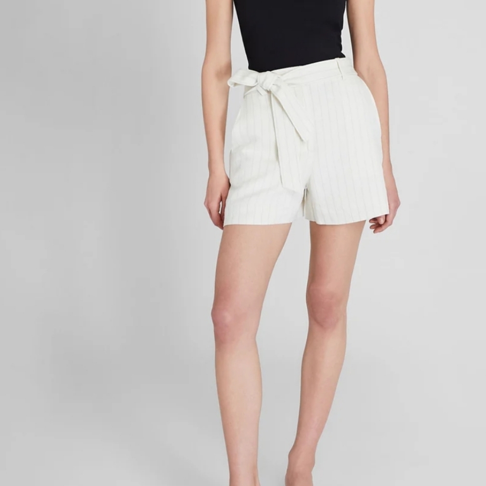 NWT Pinstripe Linen Blend Short 0